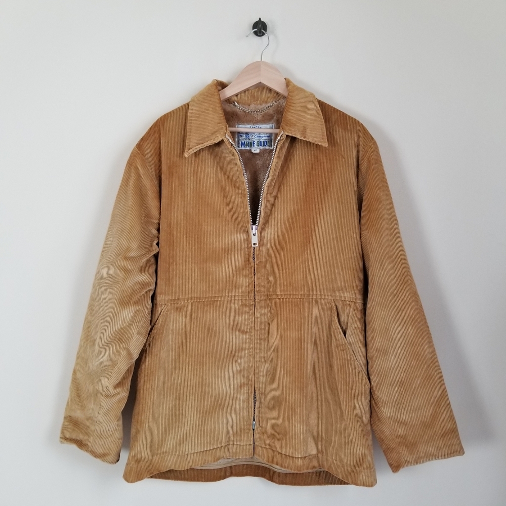 Maine Guide Vintage Corduroy Jacket Faux Fur Lining Size 42